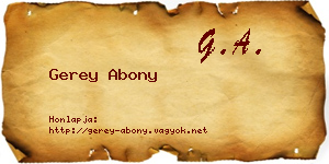 Gerey Abony névjegykártya